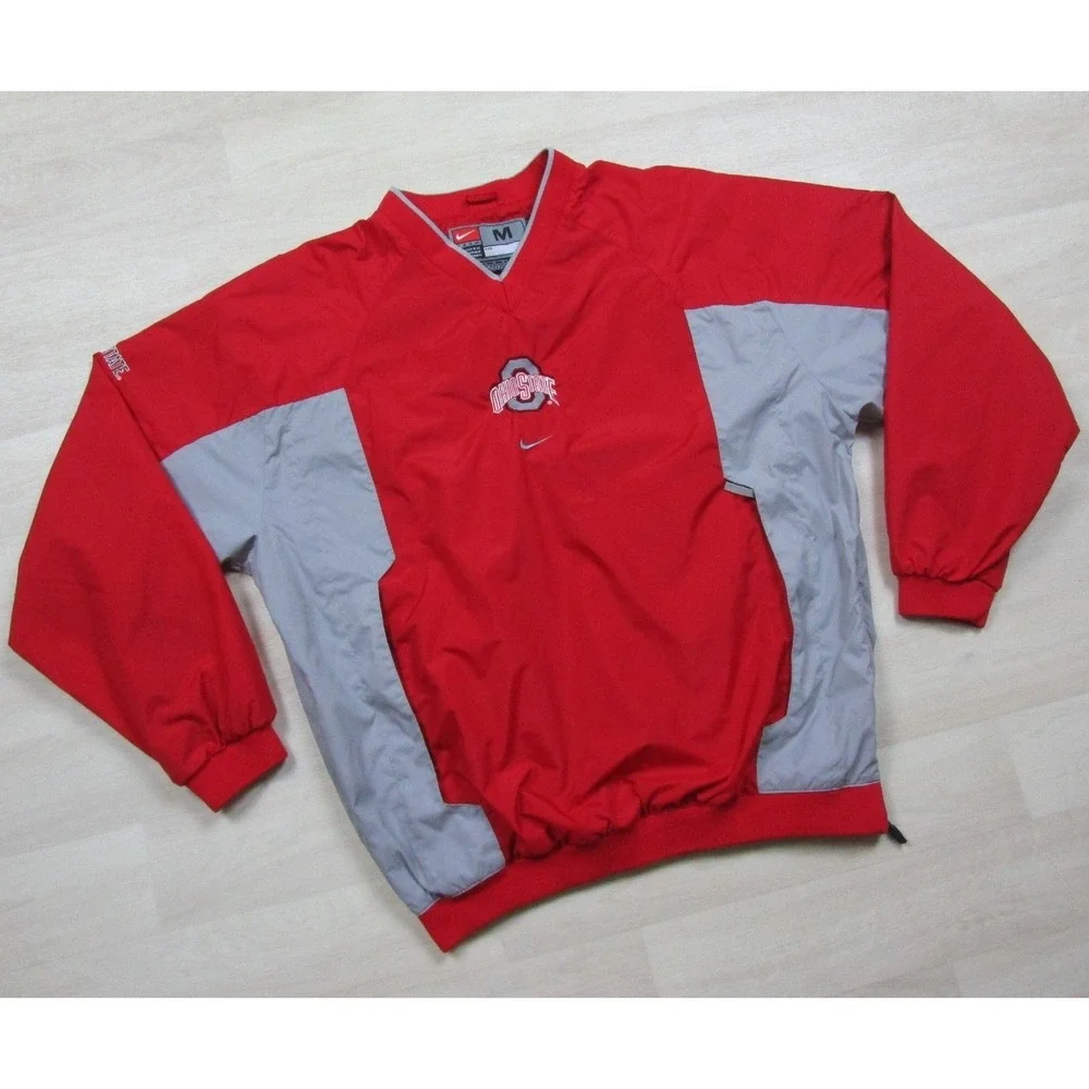 Vintage Y2K Nike Team Ohio State Buckeyes‎ Pullover Windbreaker (M) Jacket OSU